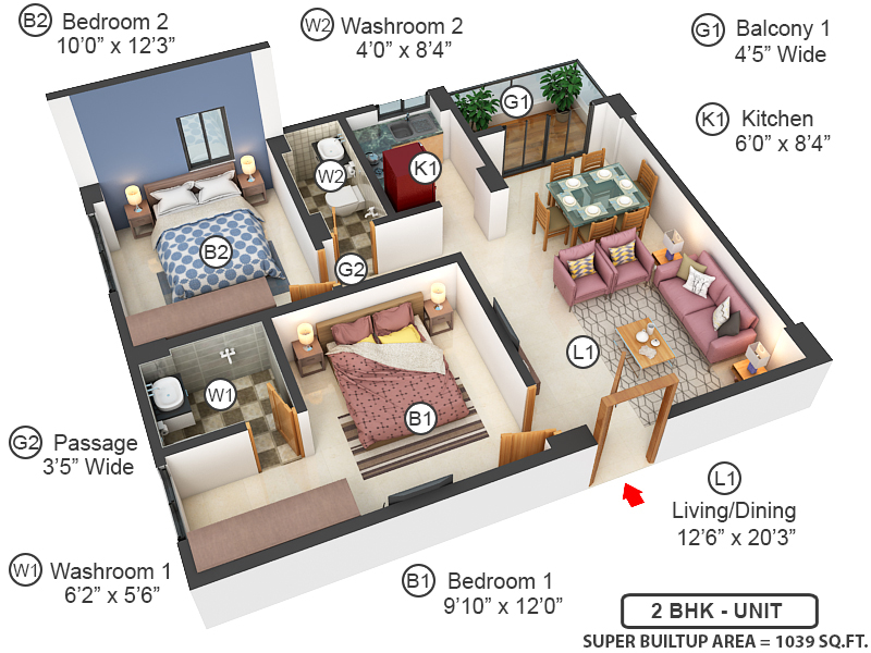 3DFloorPlan of Green Exotica