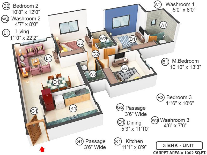 3DFloorPlan of Aqua Residences
