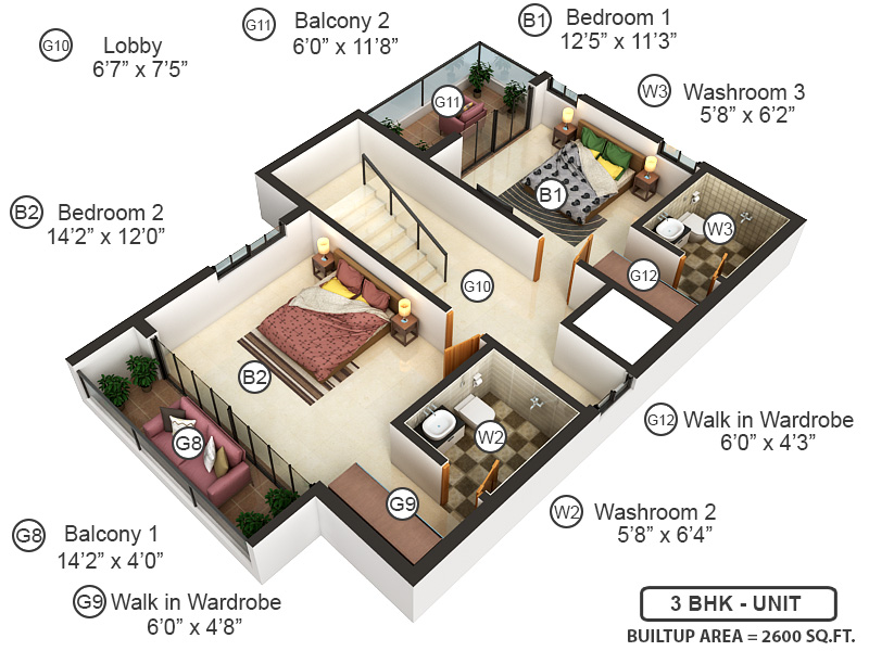 3DFloorPlan of Sark Prime Life Spaces