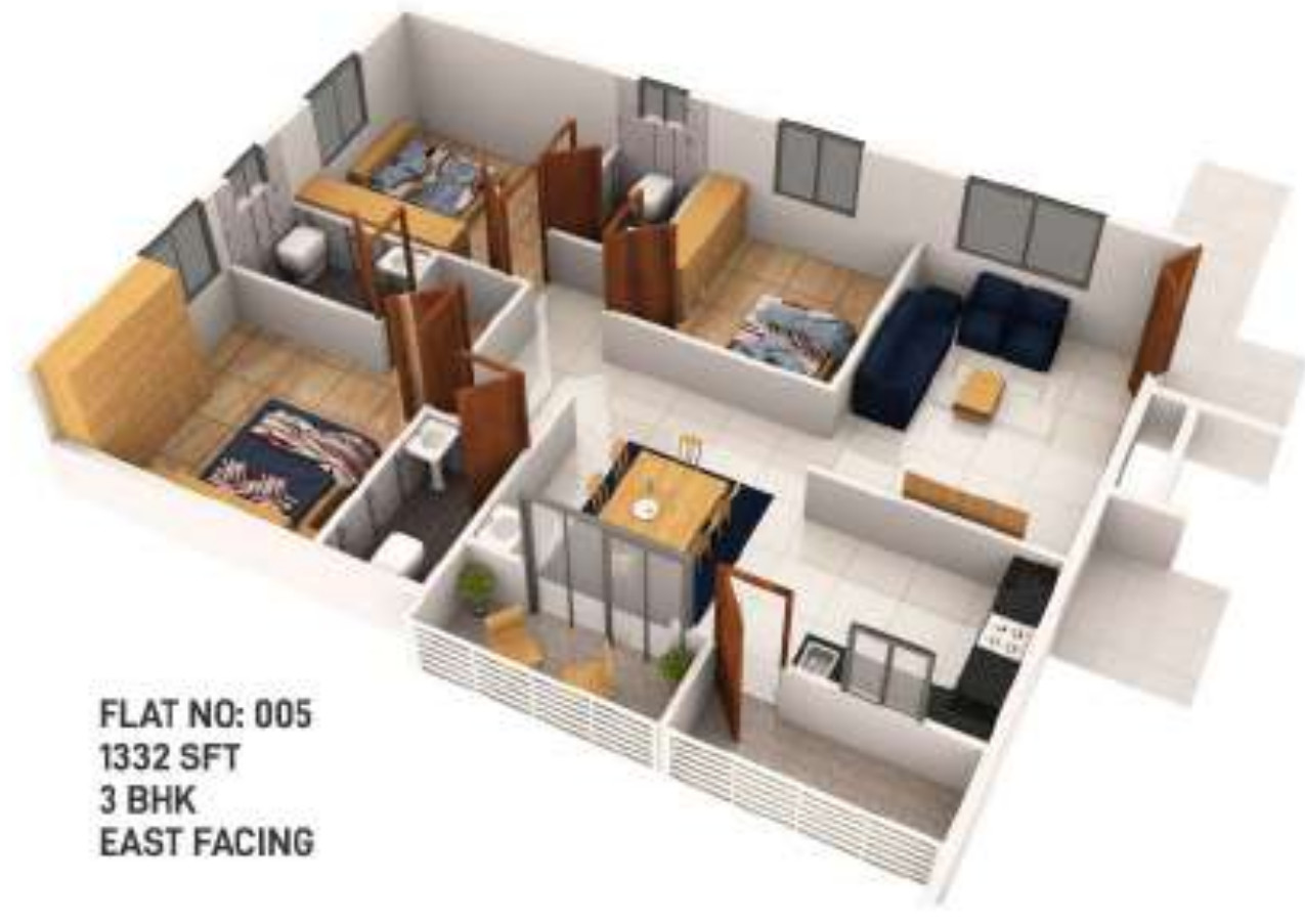 3DFloorPlan of Vishwajith MBNR Heights