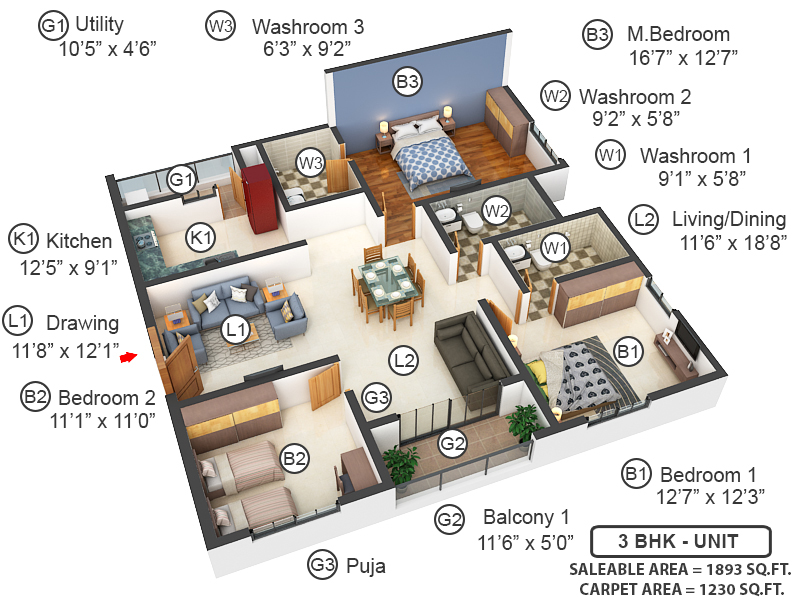 3DFloorPlan of The Regent Phase 1