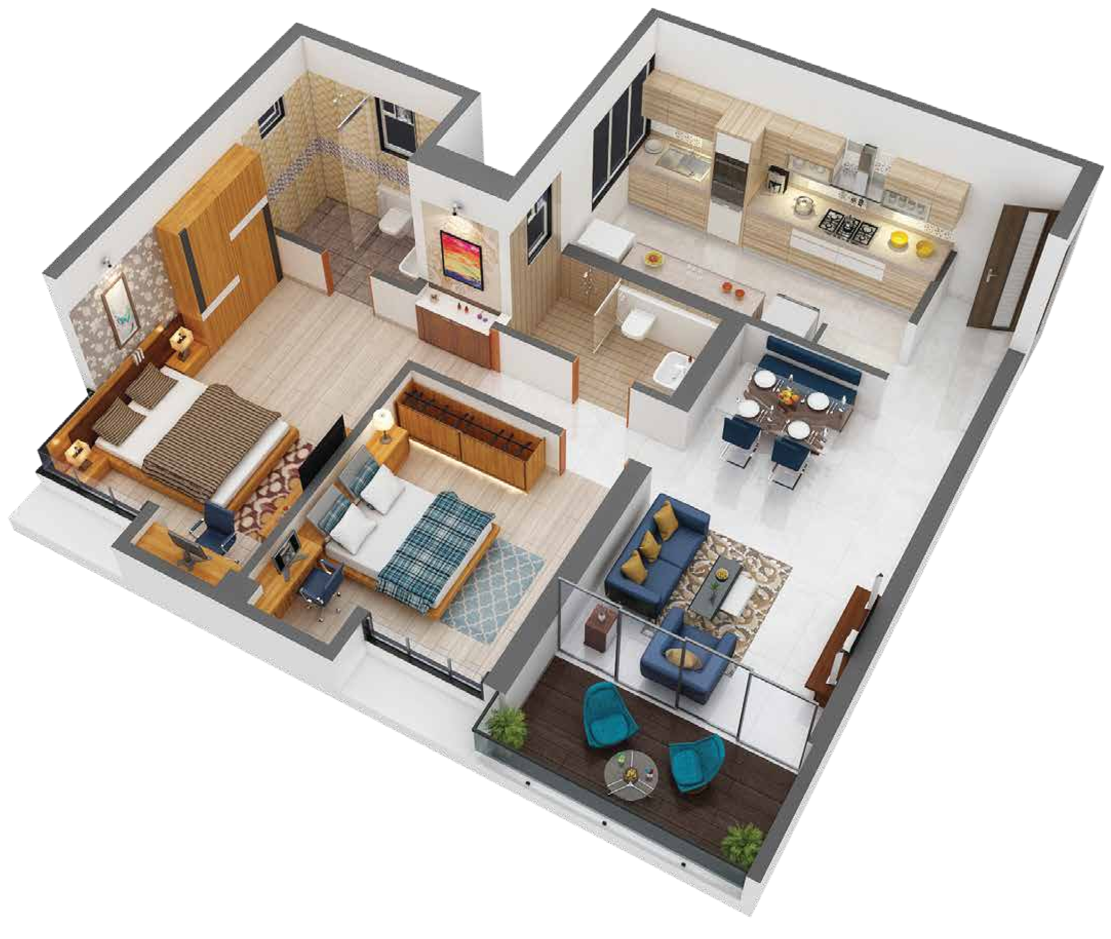 786 sq ft 2 BHK 2T Apartment for Sale in Kumar Properties Parc