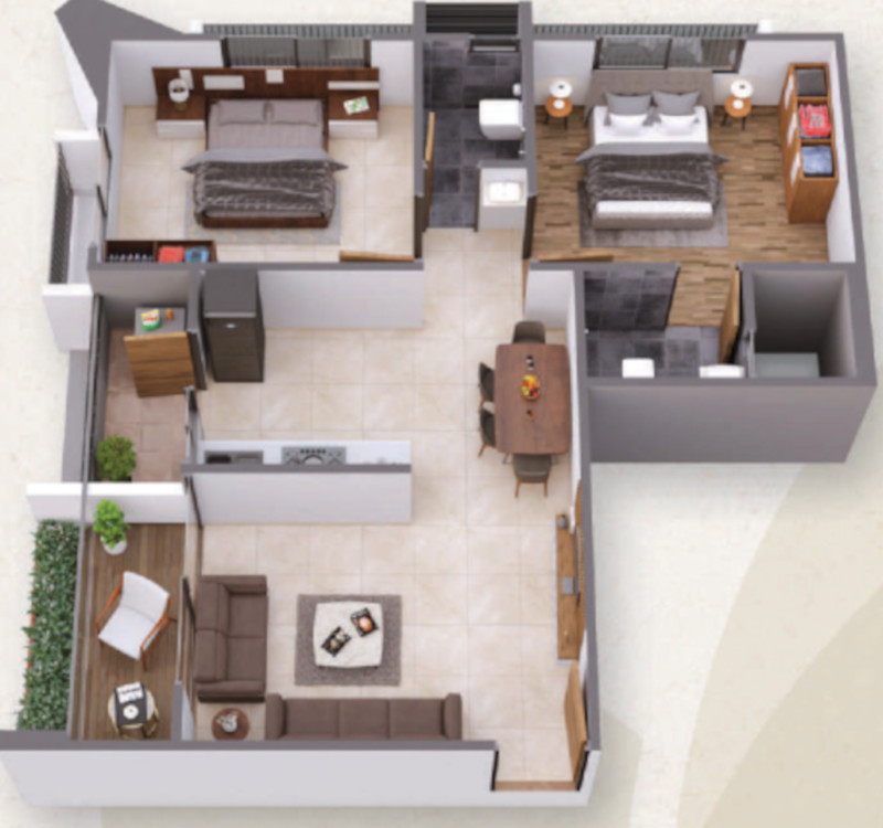 3DFloorPlan of Preksha Prarthna Elegance