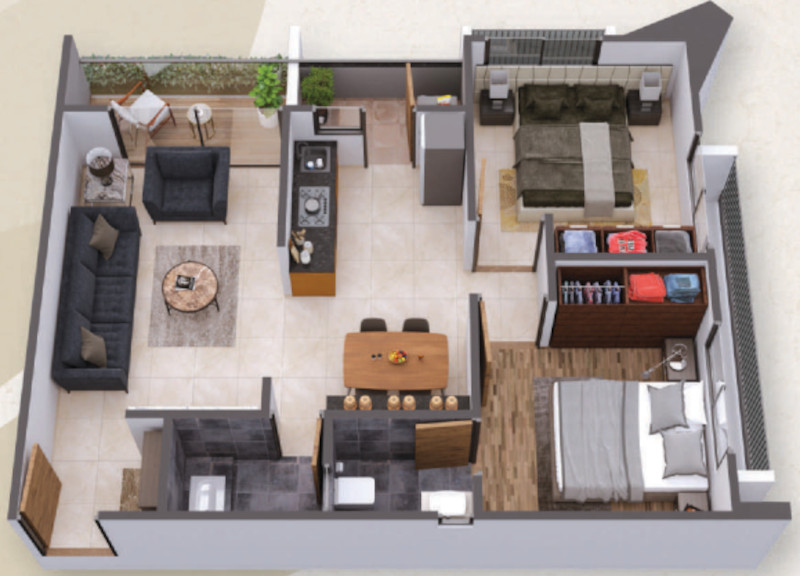 3DFloorPlan of Preksha Prarthna Elegance