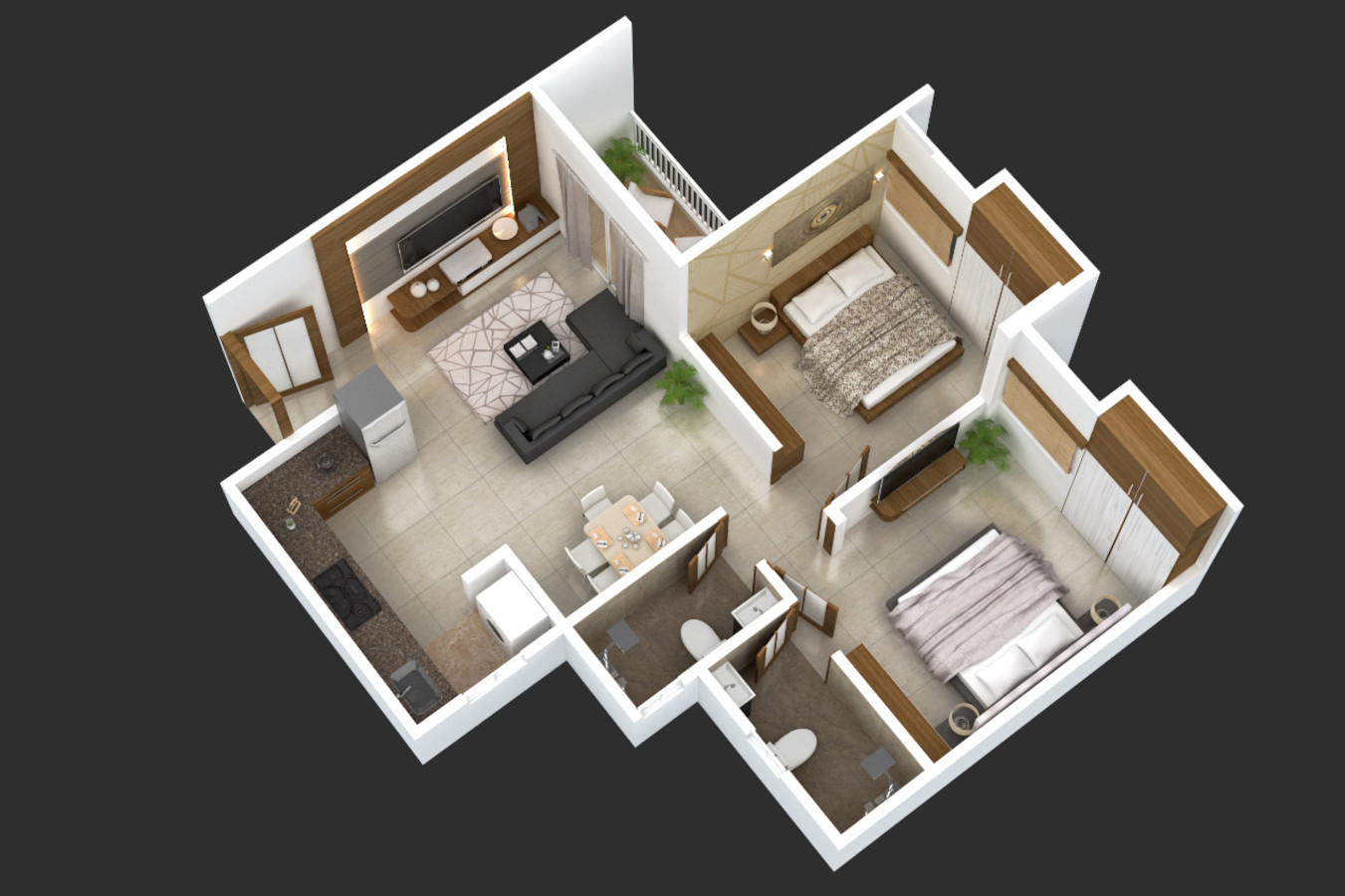 3DFloorPlan of NG Vrundavan