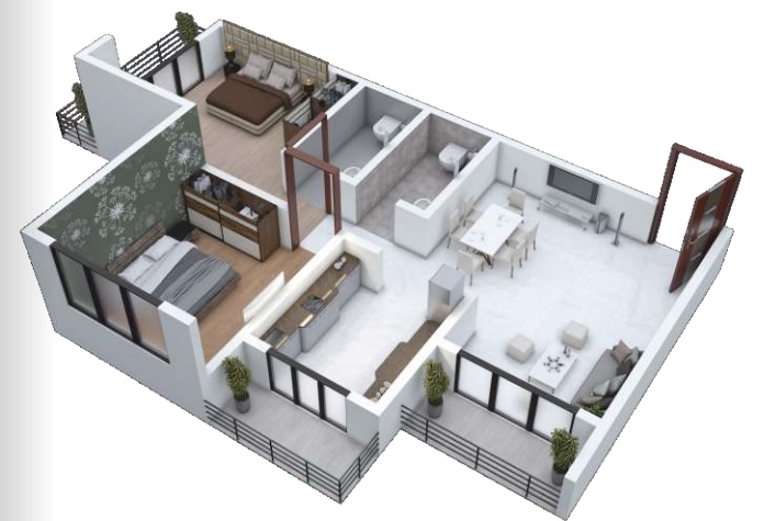 3DFloorPlan of Shreeji Meadows