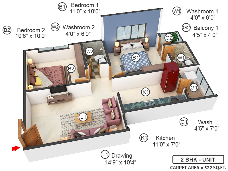 3DFloorPlan of Shiv Shivanta Sky