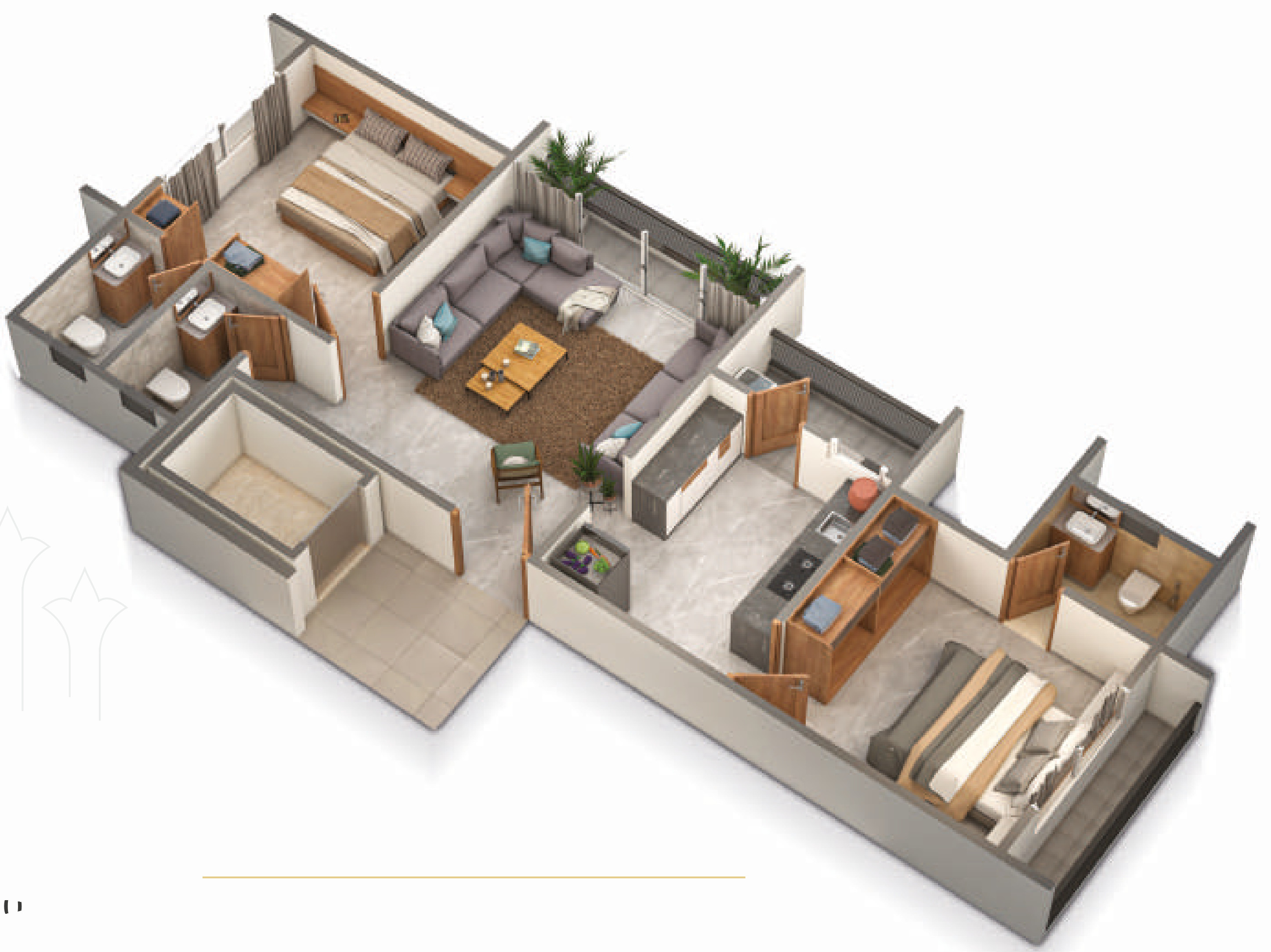 3DFloorPlan of Al Residency III