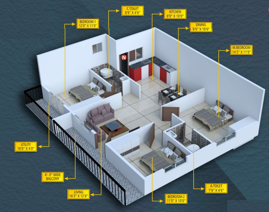 3DFloorPlan of Urban Orchids