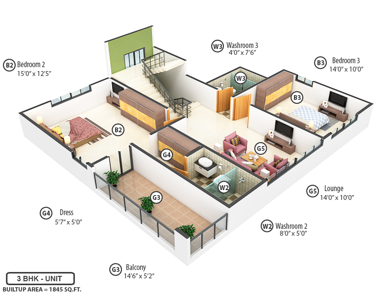 3DFloorPlan of Lifestyle Spring