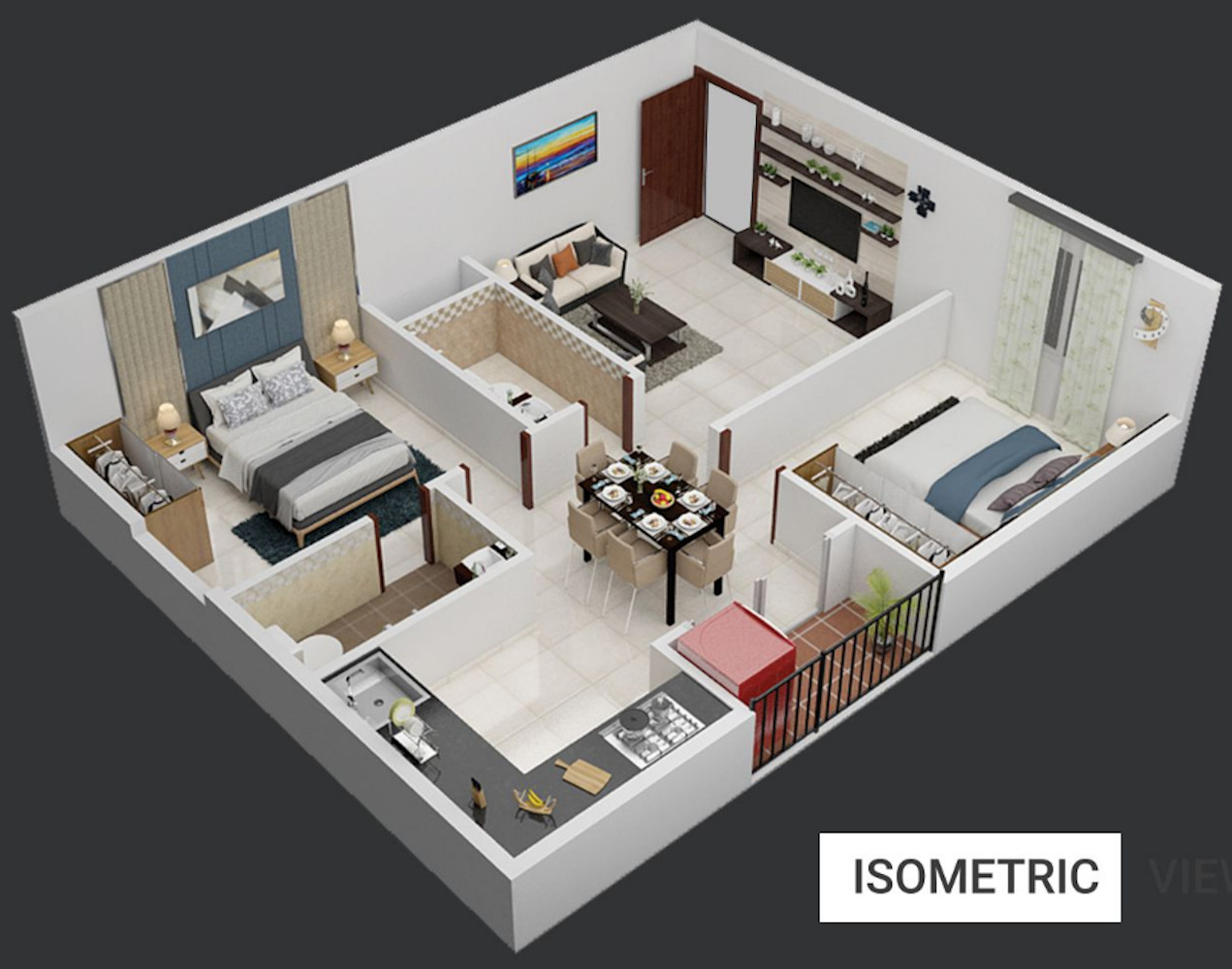 3DFloorPlan of Bhavisha Grey Stone