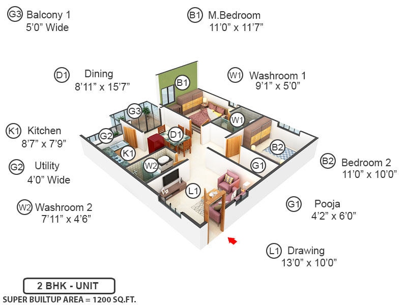 3DFloorPlan of Team4 Nyla