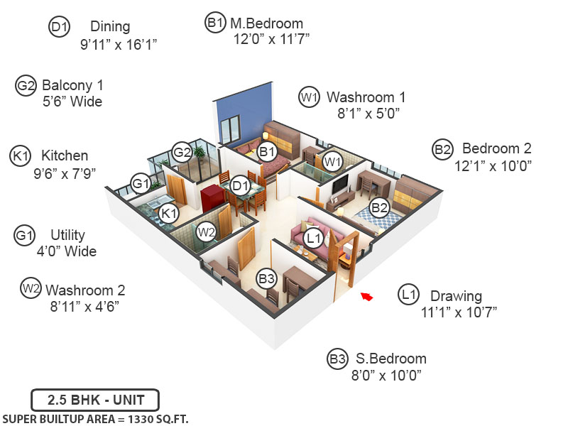 3DFloorPlan of Team4 Nyla