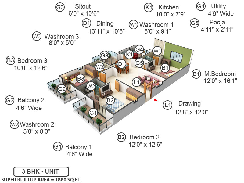 3DFloorPlan of Team4 Nyla