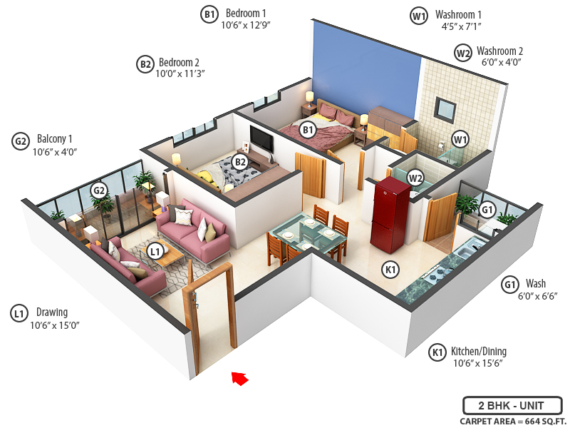 3DFloorPlan of Nakshatra Skyview