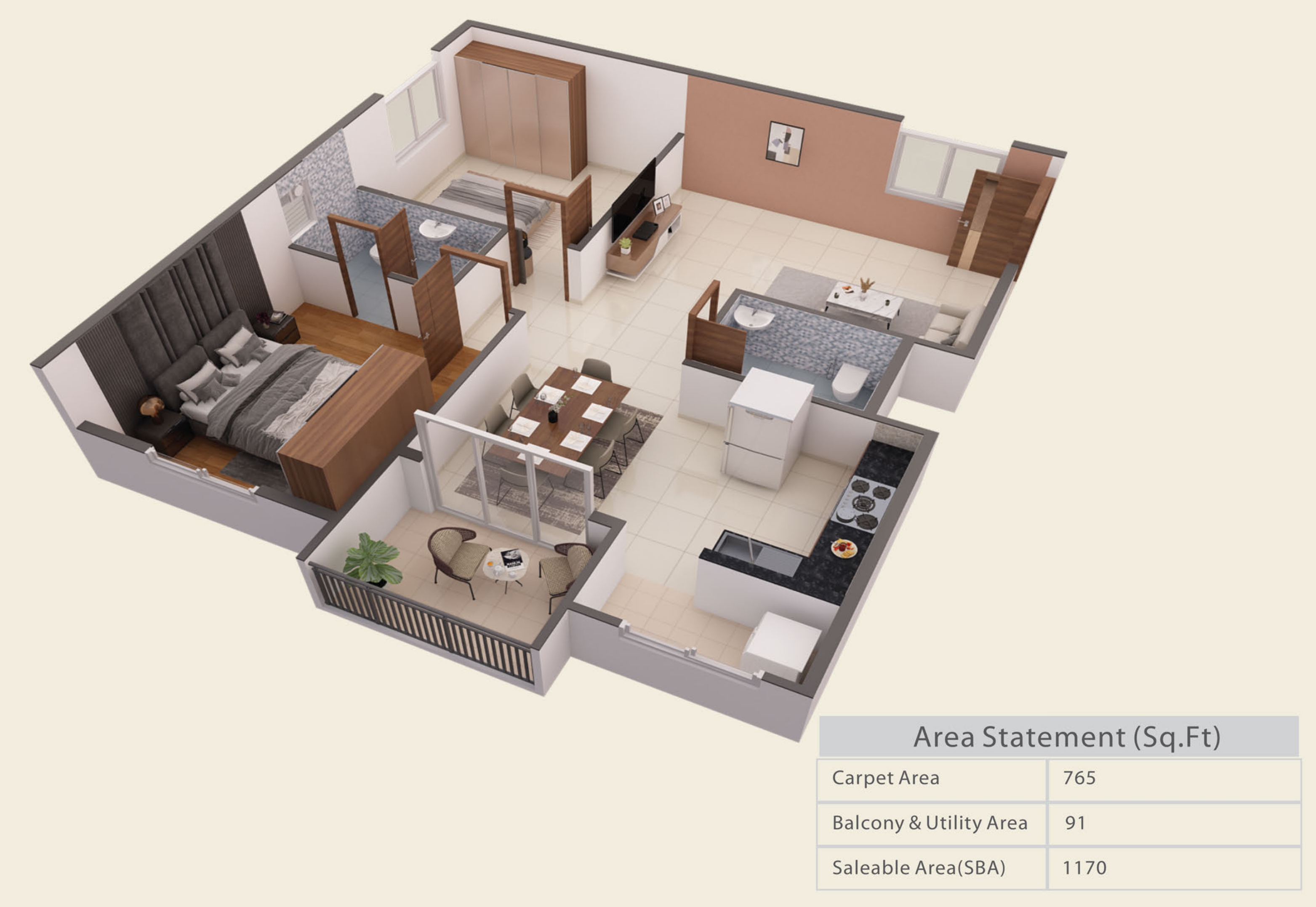 3DFloorPlan of Abhee Silicon Shine