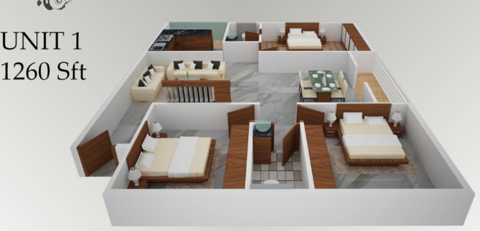 3DFloorPlan of Laavanya Brinda Homes