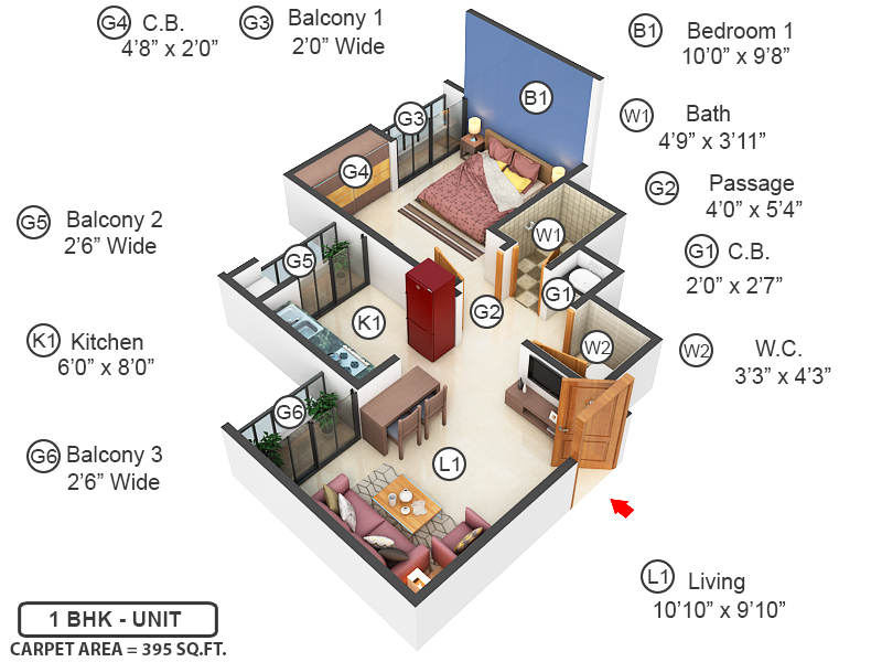 3DFloorPlan of Provident Palmvista C2