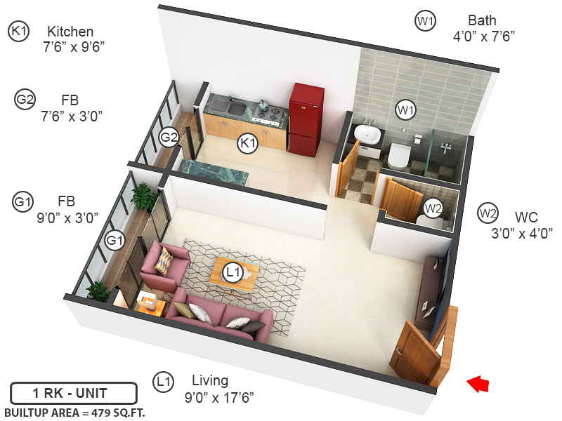 3DFloorPlan of Sai Arcade