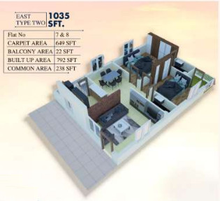 3DFloorPlan of Medha Golden Leaf