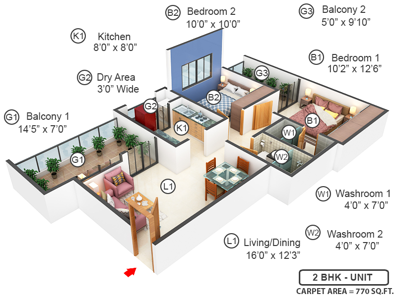 3DFloorPlan of ALOHA