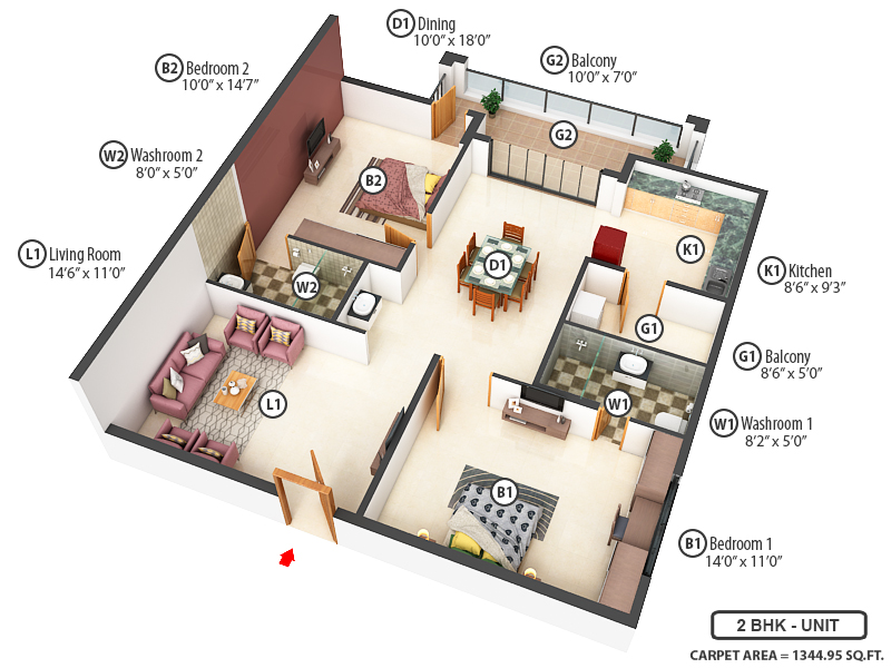 3DFloorPlan of Bricks Cyberwoods