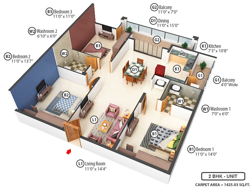 3DFloorPlan of Bricks Cyberwoods