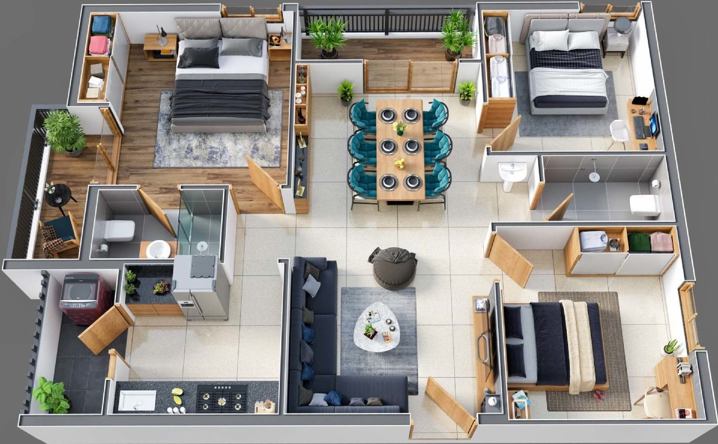 3DFloorPlan of Alpine GMR Springfield Block C And D