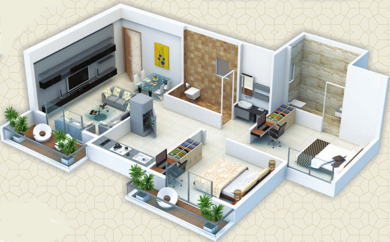 3DFloorPlan of Om Shree Shrushti