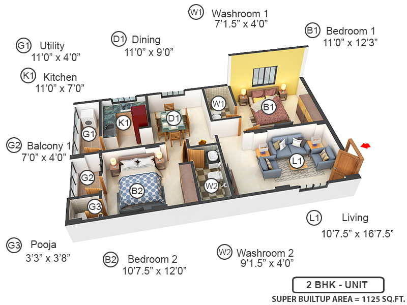3DFloorPlan of Sardar Nest