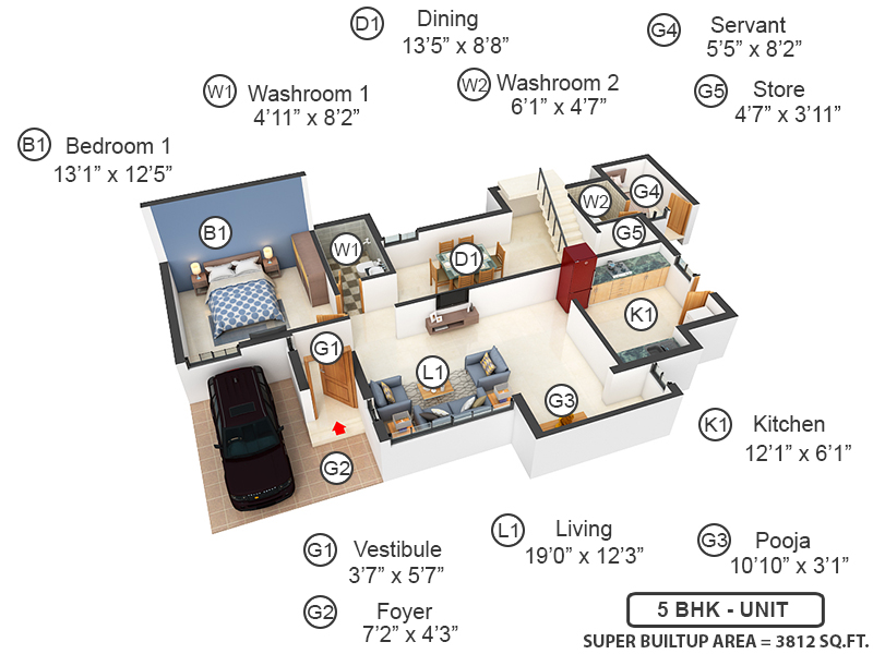 3DFloorPlan of Pacifica Aurum Villas Phase 2