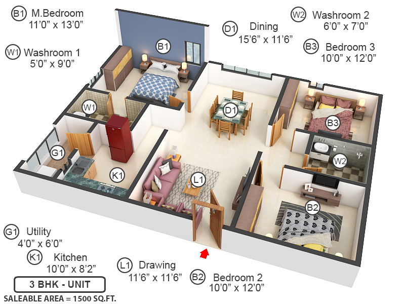 3DFloorPlan of The Vue Residences