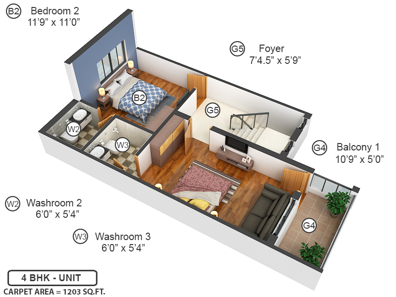 3DFloorPlan of Shreeja Vatrika Villa