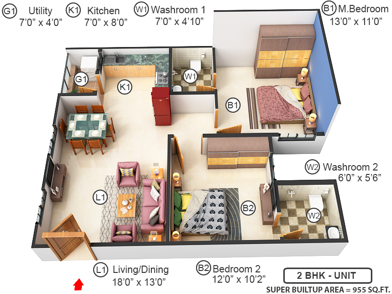 3DFloorPlan of SVP Blossom