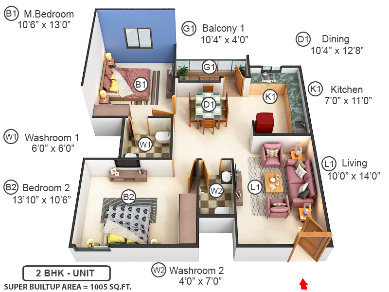 3DFloorPlan of SVP Blossom