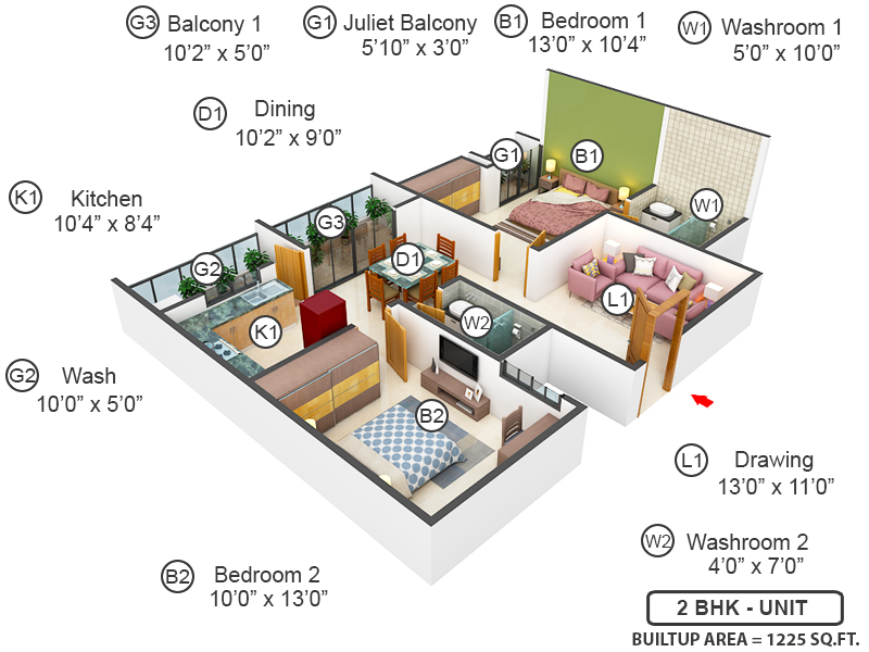 3DFloorPlan of GP Aditya