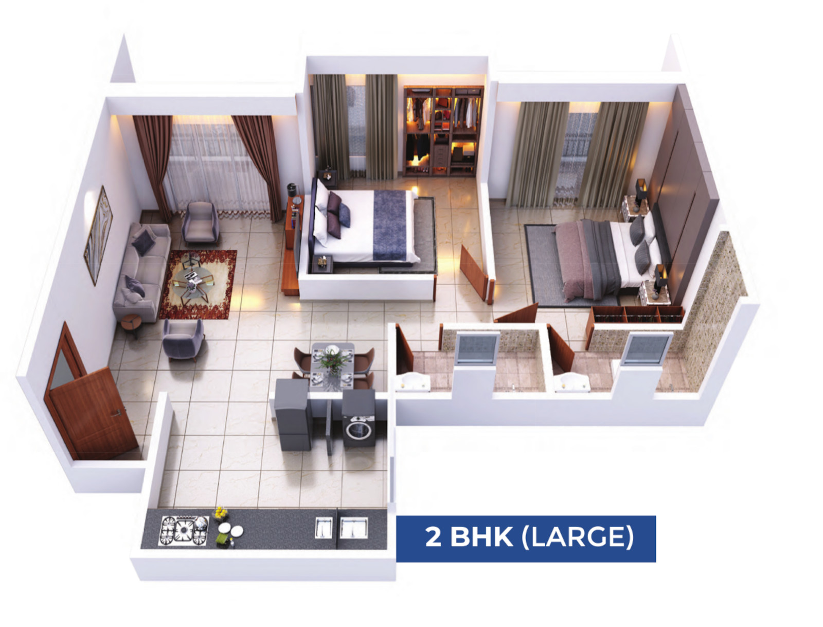 3DFloorPlan of Roshan Milestone Wing A