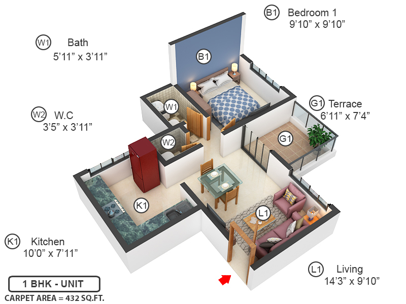 3DFloorPlan of Ravi Uday