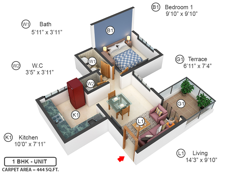3DFloorPlan of Ravi Uday