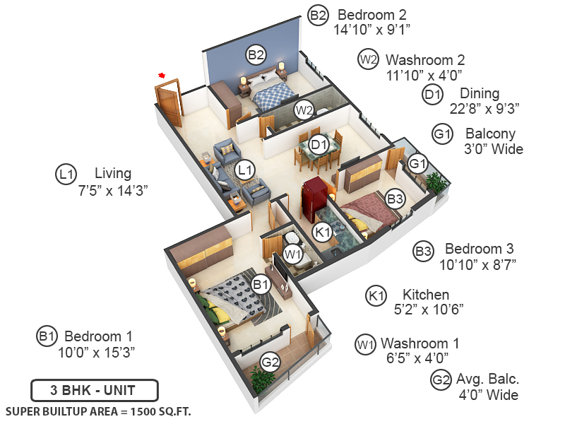 3DFloorPlan of Silver Pride