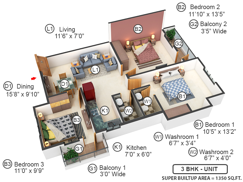 3DFloorPlan of Silver Pride