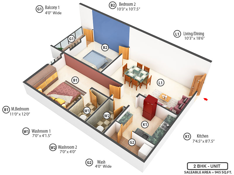 3DFloorPlan of Himalaya Anjani Residency