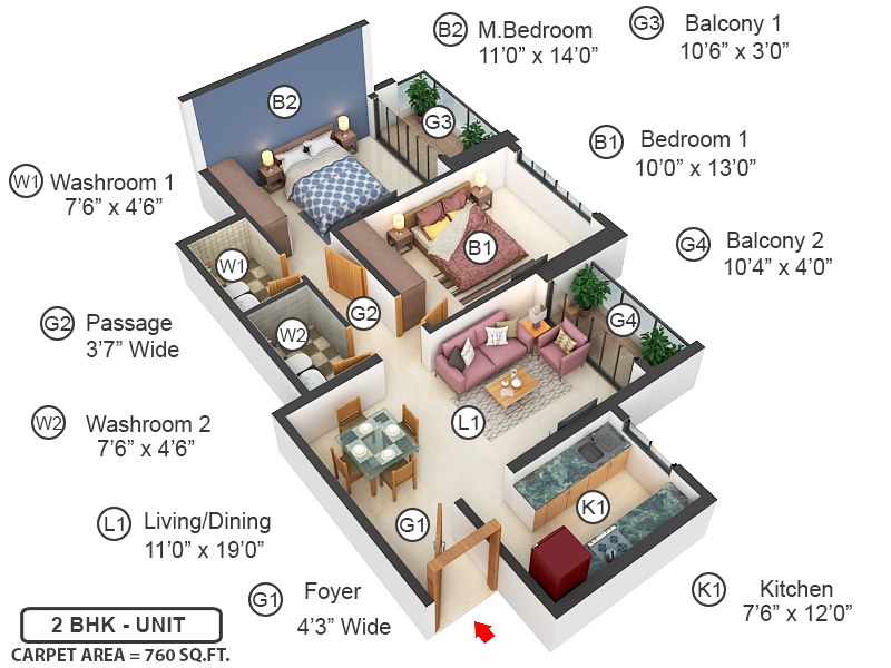 3DFloorPlan of L And T Elixir Reserve