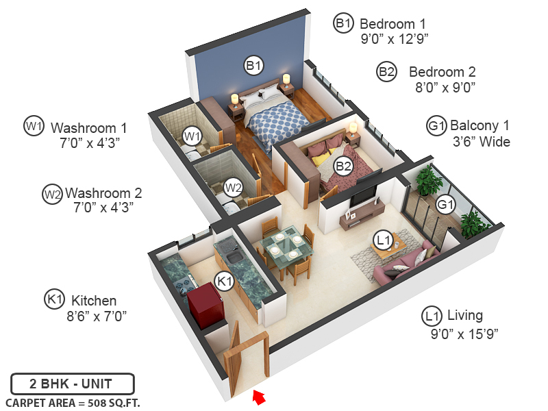 3DFloorPlan of Runwal Codename Enchanted Tower D