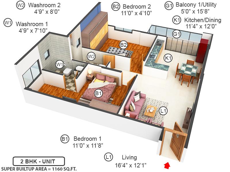 3DFloorPlan of Essem 18 The Courtyard