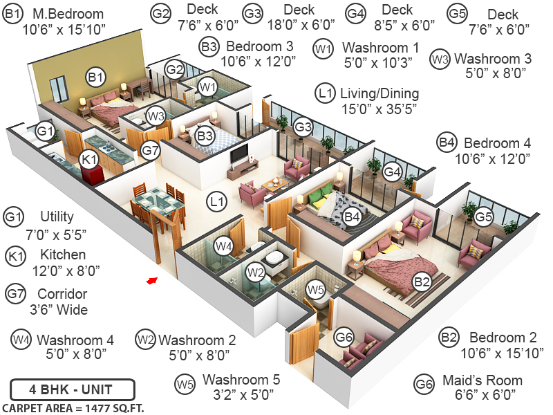 3DFloorPlan of Lodha Aura
