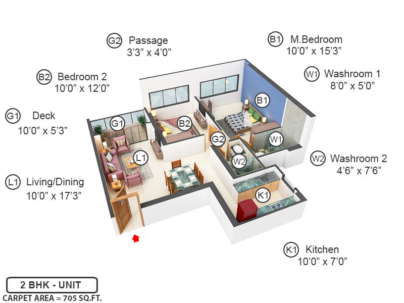 3DFloorPlan of Ruparel Luminare