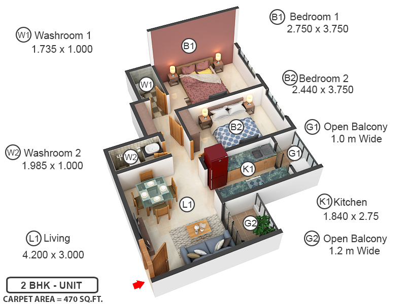 3DFloorPlan of Navkar City Phase I Part 8