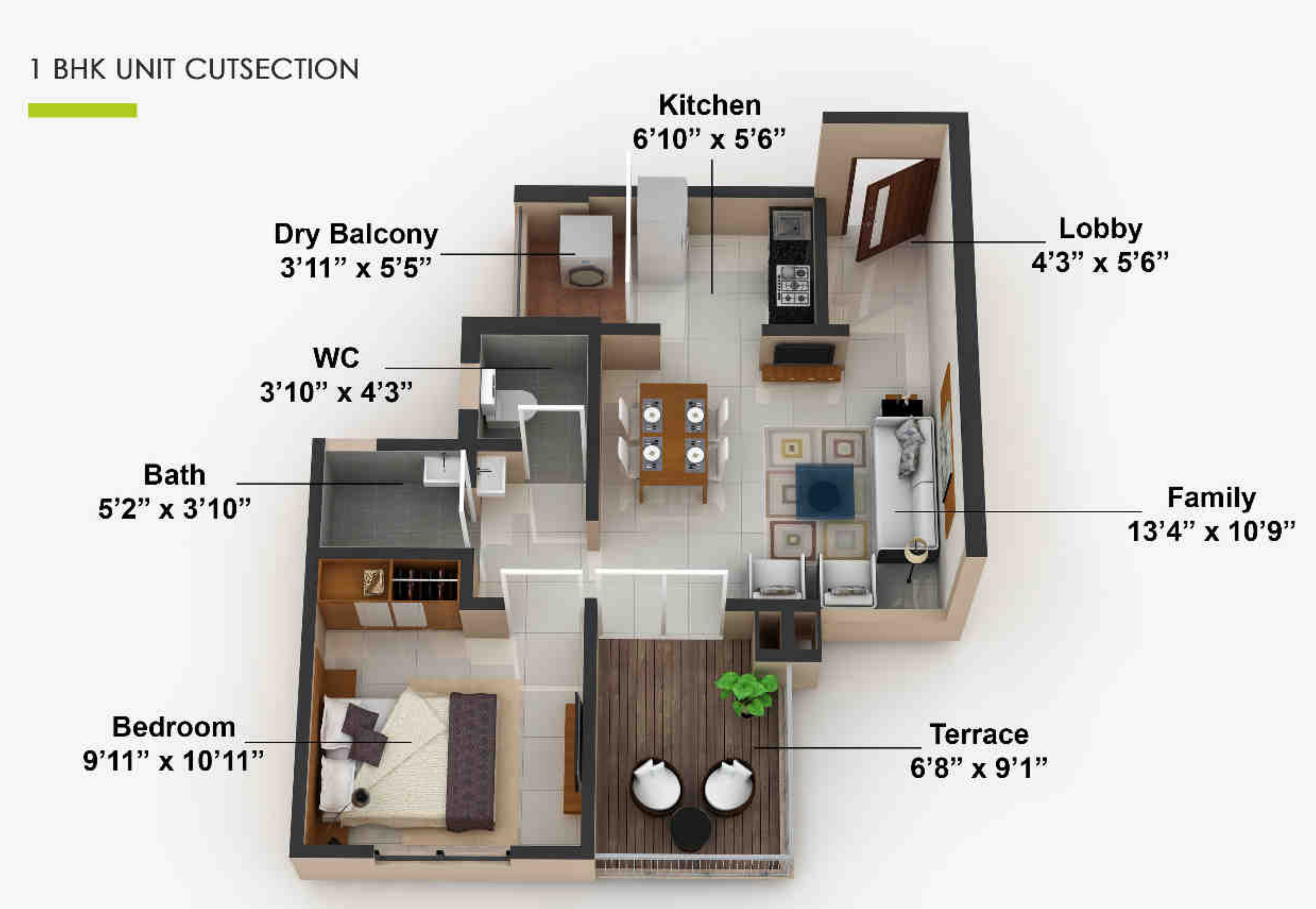 3DFloorPlan of Anshul Kanvas B Building