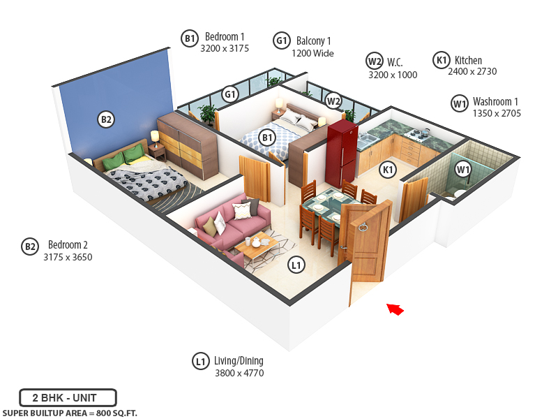 3DFloorPlan of Realcon Atmosphere